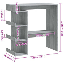 Charger l&#39;image dans la galerie, Tavolo Bar con Ripiani Grigio Sonoma 100x50x101,5 cm