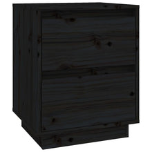 Laden Sie das Bild in den Galerie-Viewer, Comodini 2 pz Neri 40x35x50 cm in Legno Massello di Pino