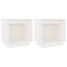 Carica l&#39;immagine nel visualizzatore di Gallery, Comodini 2 pz Bianchi 40x30x40 cm in Legno Massello di Pino