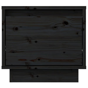 Comodini 2 pz Neri 35x34x32 cm in Legno Massello di Pino