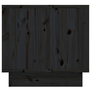 Comodini 2 pz Neri 35x34x32 cm in Legno Massello di Pino