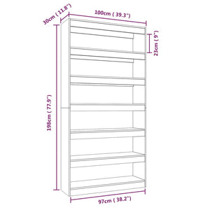 Libreria/Divisorio GrigioCemento 100x30x198cm Legno Multistrato