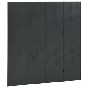 Separè 4 Pannelli 2 pz Antracite 160x180 cm in Acciaio