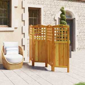 Separè 4 Pannelli 162x2x115 cm in Legno Massello di Acacia