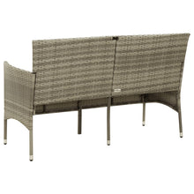 Carica l&#39;immagine nel visualizzatore di Gallery, Divano da Giardino a 3 Posti con Cuscino Grigio Marrone in Polyrattan Grigio Beige