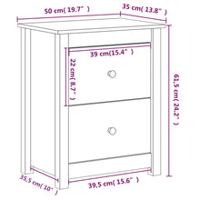 Load image into Gallery viewer, Comodini 2 pz Bianchi 50x35x61,5 cm in Legno Massello di Pino