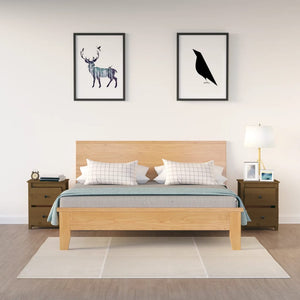 Comodini 2 pz Ambra 50x35x61,5 cm in Legno Massello di Pino