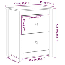 Laden Sie das Bild in den Galerie-Viewer, Comodini 2 pz Ambra 50x35x61,5 cm in Legno Massello di Pino