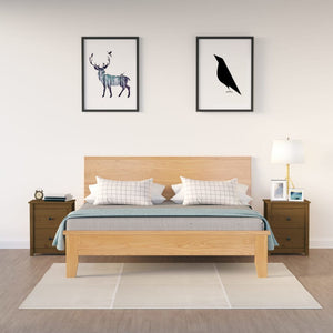 Comodini 2 pz Ambra 50x35x61,5 cm in Legno Massello di Pino