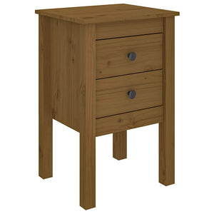 Comodini 2 pz ambra 40x35x61,5 cm in Legno Massello di Pino