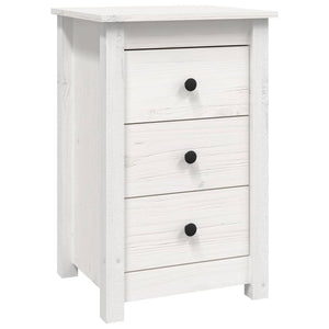 Comodini 2 pz Bianca 40x35x61,5 cm in Legno Massello di Pino