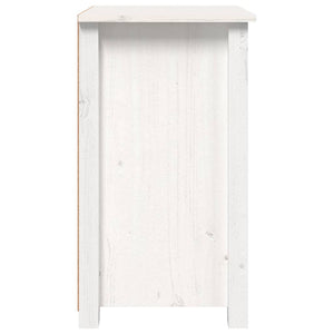 Comodini 2 pz Bianca 40x35x61,5 cm in Legno Massello di Pino
