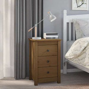 Comodini 2 pz ambra 40x35x61,5 cm in Legno Massello di Pino