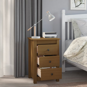 Comodini 2 pz ambra 40x35x61,5 cm in Legno Massello di Pino