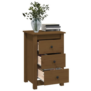 Comodini 2 pz ambra 40x35x61,5 cm in Legno Massello di Pino