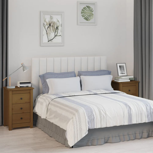 Comodini 2 pz ambra 40x35x61,5 cm in Legno Massello di Pino