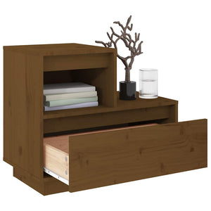 Comodini 2 pz Marrone Ambrato 60x34x51 cm in Legno di Pino