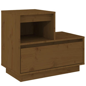 Comodini 2 pz Marrone Ambrato 60x34x51 cm in Legno di Pino