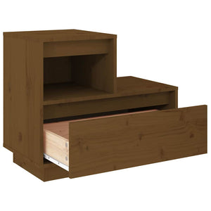 Comodini 2 pz Marrone Ambrato 60x34x51 cm in Legno di Pino
