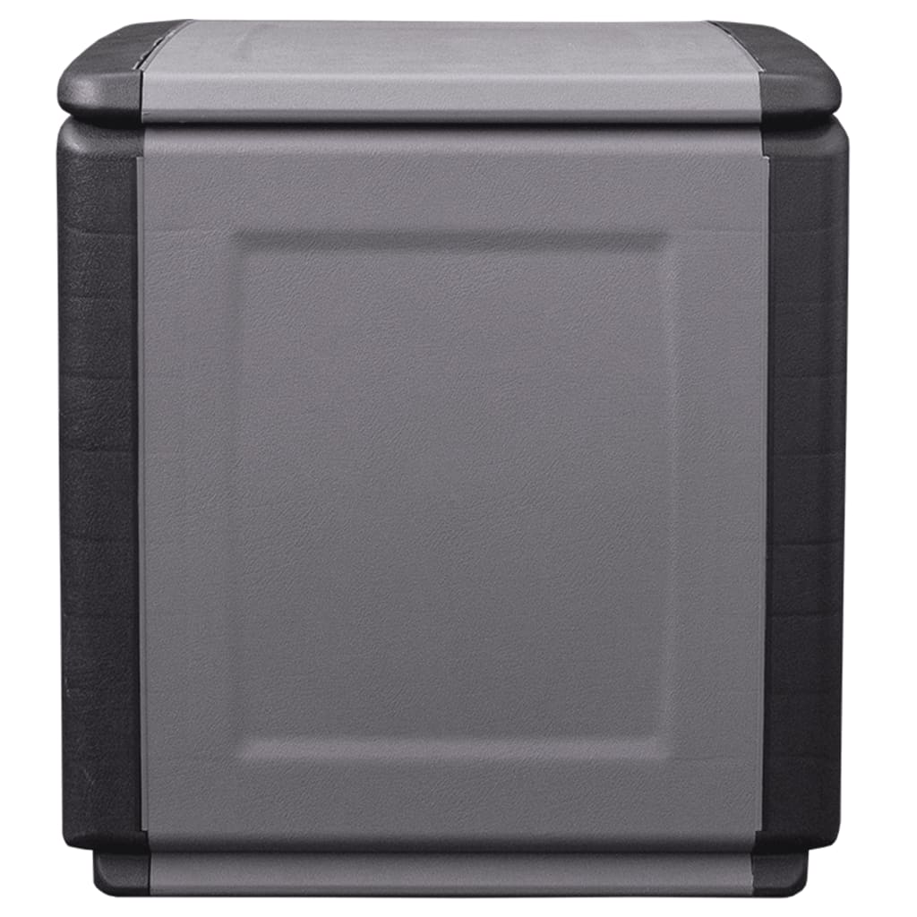 Bauletto da Giardino 54x53x57 cm 130 L Grigio Scuro e Nero