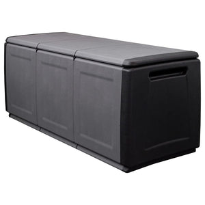 Baule da Giardino 138x53x57 cm in PP Grigio Scuro e Nero