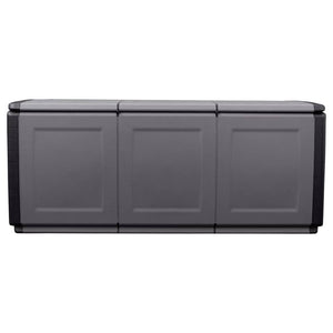Baule da Giardino 138x53x57 cm in PP Grigio Scuro e Nero