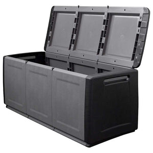 Baule da Giardino 138x53x57 cm in PP Grigio Scuro e Nero