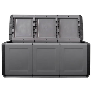 Baule da Giardino 138x53x57 cm in PP Grigio Scuro e Nero