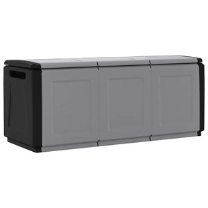 Baule da Giardino 138x53x57 cm in PP Grigio Scuro e Nero