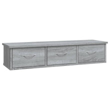 Load image into Gallery viewer, Pensile a Muro 3 Cassetti Grigio Sonoma 88x26x18,5 cm in Legno Multistrato