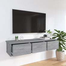 Load image into Gallery viewer, Pensile a Muro 3 Cassetti Grigio Sonoma 88x26x18,5 cm in Legno Multistrato