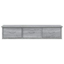 Load image into Gallery viewer, Pensile a Muro 3 Cassetti Grigio Sonoma 88x26x18,5 cm in Legno Multistrato