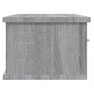 Pensile a Muro 3 Cassetti Grigio Sonoma 88x26x18,5 cm in Legno Multistrato