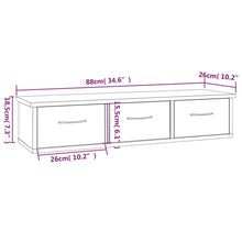 Load image into Gallery viewer, Pensile a Muro 3 Cassetti Grigio Sonoma 88x26x18,5 cm in Legno Multistrato