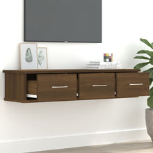 Load image into Gallery viewer, Mobiletto a Parete 3 Cassetti Rovere Marrone 88x26x18,5cm Legno Multistrato