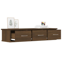 Load image into Gallery viewer, Mobiletto a Parete 3 Cassetti Rovere Marrone 88x26x18,5cm Legno Multistrato