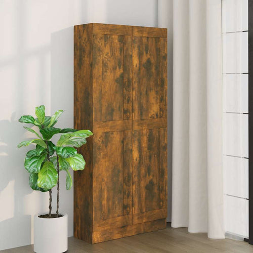 Armadio/Libreria Rovere Fumo 82,5x30,5x185,5 cm in Legno Multistrato