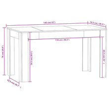 Indlæs billede til gallerivisning Tavolo da Pranzo Grigio Sonoma 140x74,5x76 cm Legno Multistrato