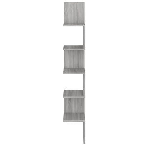 Mensola Angolare Grigio Sonoma 20x20x127,5 cm Truciolato