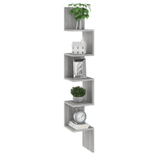 Carica l&#39;immagine nel visualizzatore di Gallery, Mensola Angolare Grigio Sonoma 20x20x127,5 cm Truciolato