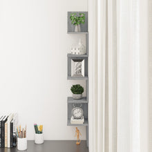 Carica l&#39;immagine nel visualizzatore di Gallery, Mensola Angolare Grigio Sonoma 20x20x127,5 cm Truciolato