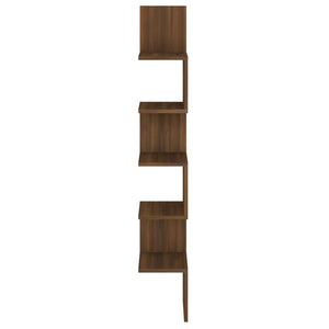 Mensola Angolare Rovere Marrone 20x20x127,5cm Truciolato