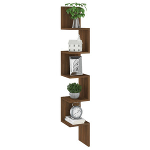 Mensola Angolare Rovere Marrone 20x20x127,5cm Truciolato