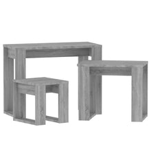 Indlæs billede til gallerivisning Tavolini Impilabili 3 pz Grigio Sonoma in Legno Multistrato