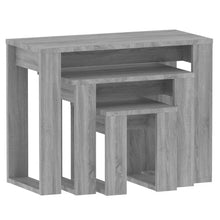 Indlæs billede til gallerivisning Tavolini Impilabili 3 pz Grigio Sonoma in Legno Multistrato
