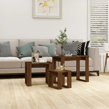 Indlæs billede til gallerivisning Tavolini Impilabili 3 pz Rovere Marrone in Legno Multistrato