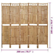 Load image into Gallery viewer, Separè 5 Pannelli in Bambù 200x180 cm