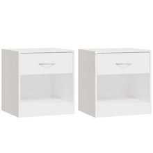 Carica l&#39;immagine nel visualizzatore di Gallery, Comodini 2 pz con Cassetto in Bianco Lucido