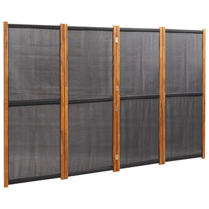 Separè 4 Pannelli Nero 280x180 cm
