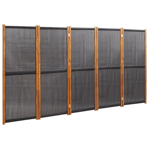 Separè 5 Pannelli Nero 350x180 cm